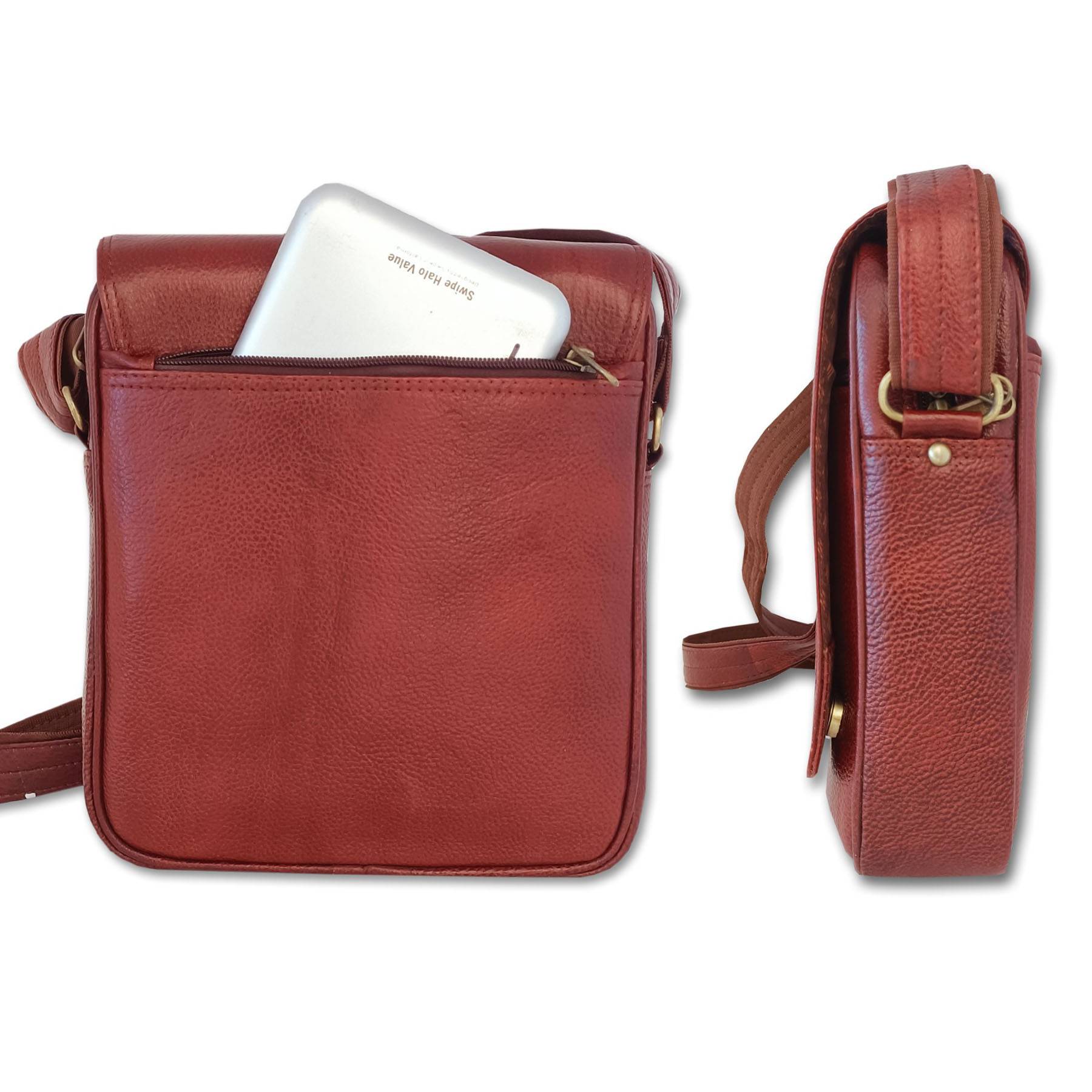 Buy NFI Essentials Men's Leather Sling Bag Stylish Cross Body Travel Messenger  Bag (dark Brown) Online