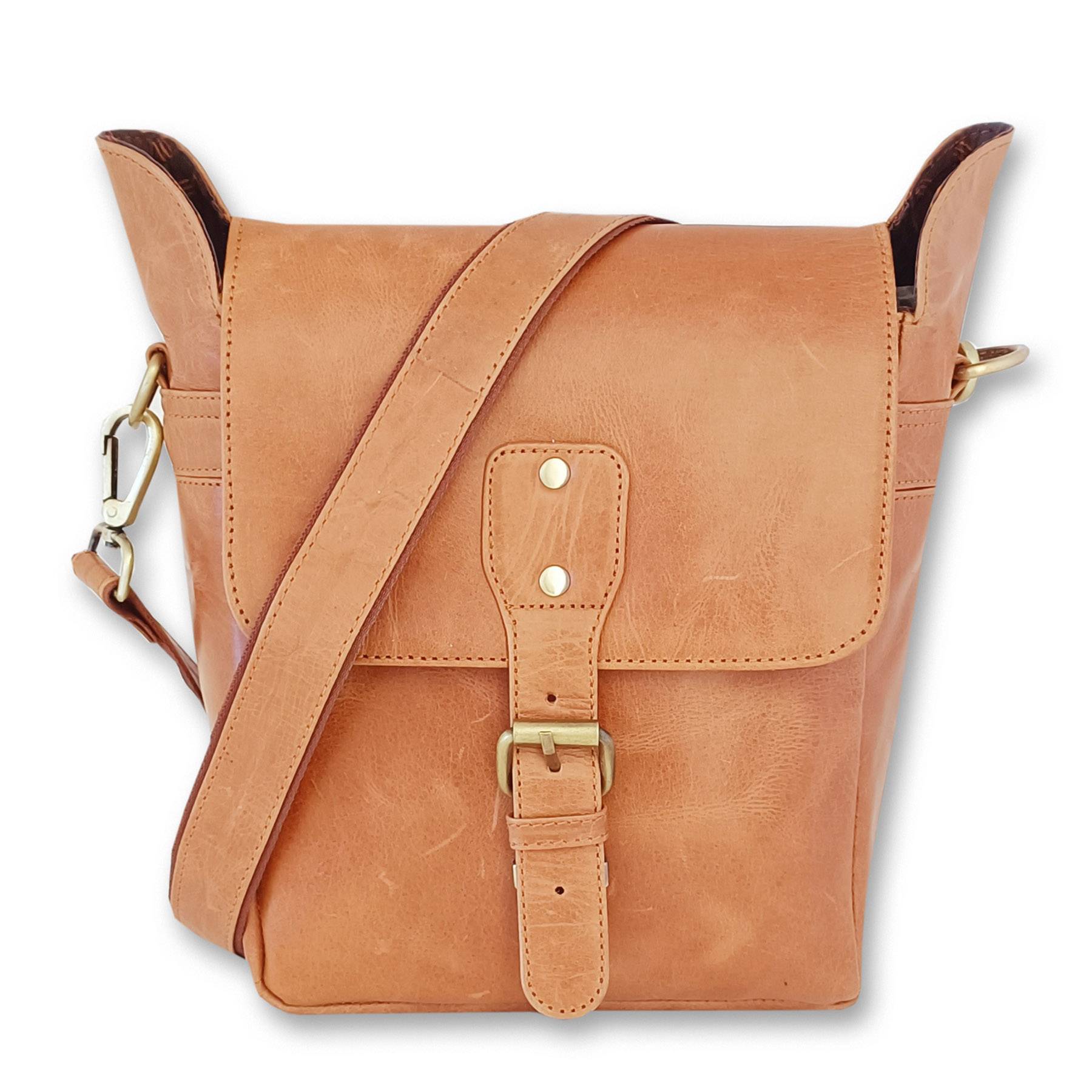 Brown Charlie Small Shoulder Bag - Leather | Vera Bradley