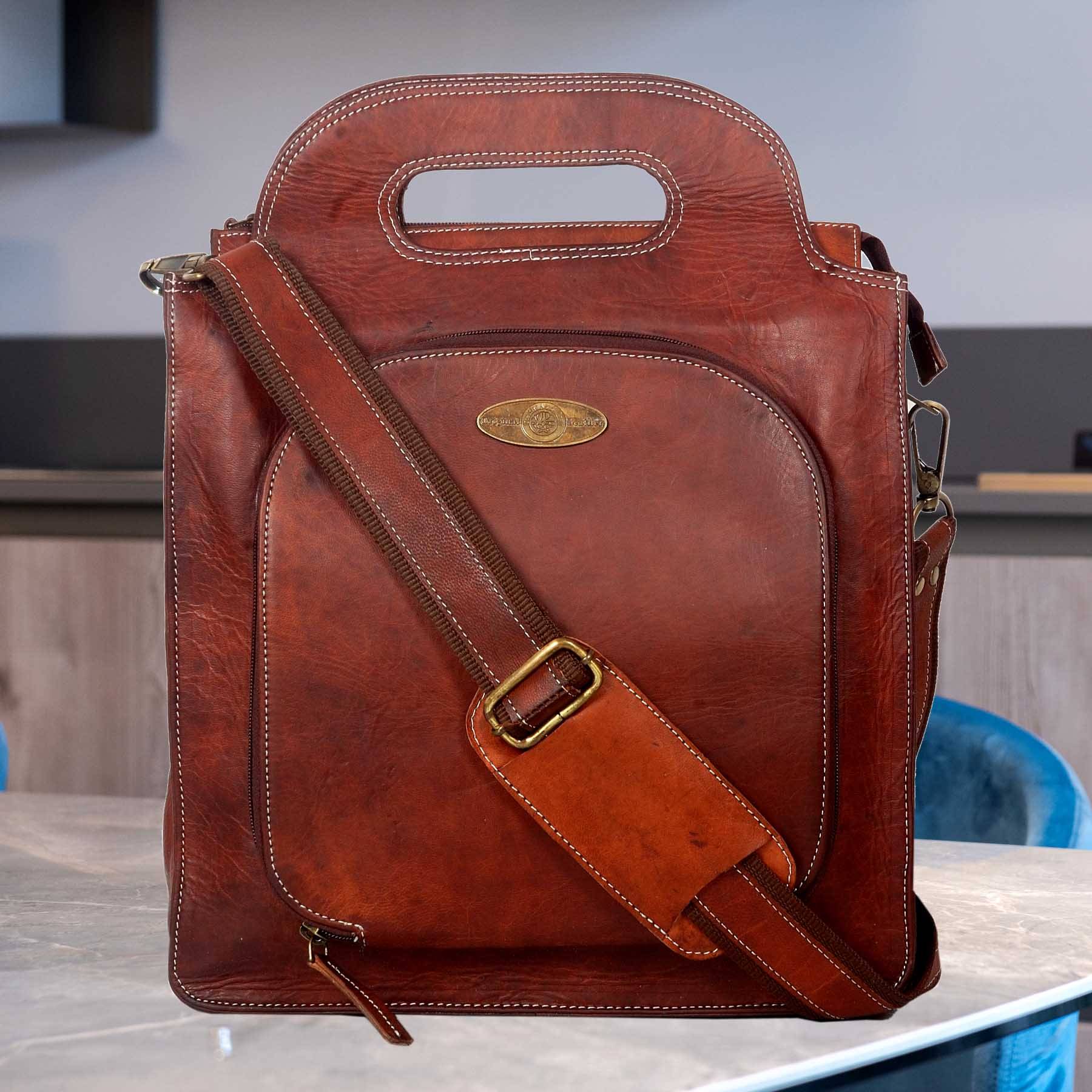HAMMONDS FLYCATCHER Laptop Bag for Men - Genuine Leather Office Bag,  Messenger Bag - Fits 14/15.6/16