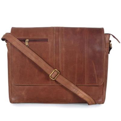 Buffalo leather Laptop Bag for Office Executive Office Bag  Messenger Bag Brown