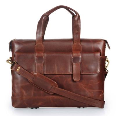 Buffalo leather Laptop Bag for Office Executive Office Bag  Messenger Bag Brown