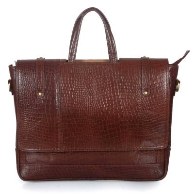 Buffalo leather Laptop Bag Messenger Bag for Office Executive Office Bag   Brown