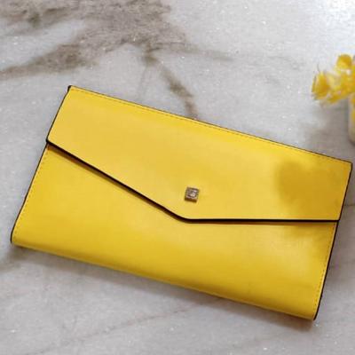 Women Genuine Leather Wallet Yellow